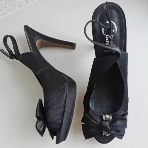 Black Bata Peeptoes - 39