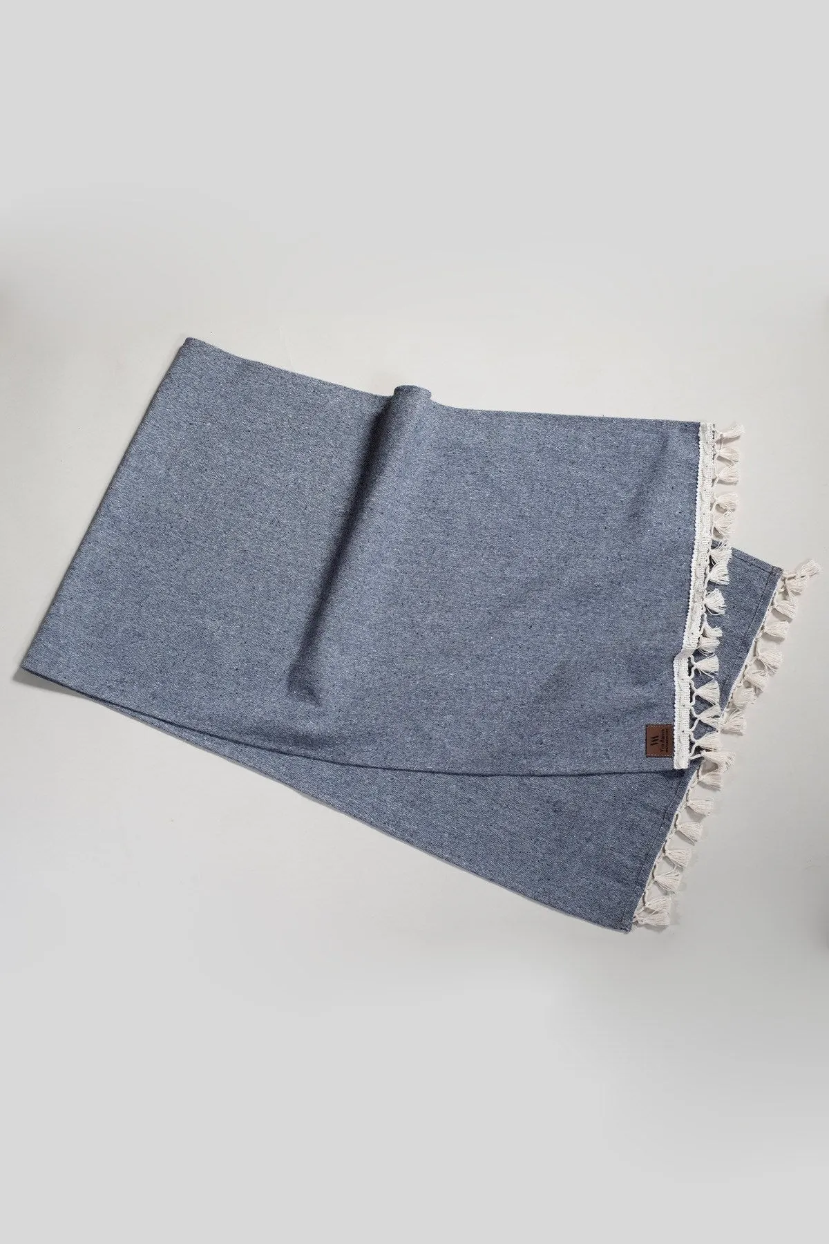 Bobble Cotton Table Runner - Blue
