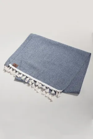 Bobble Cotton Table Runner - Blue