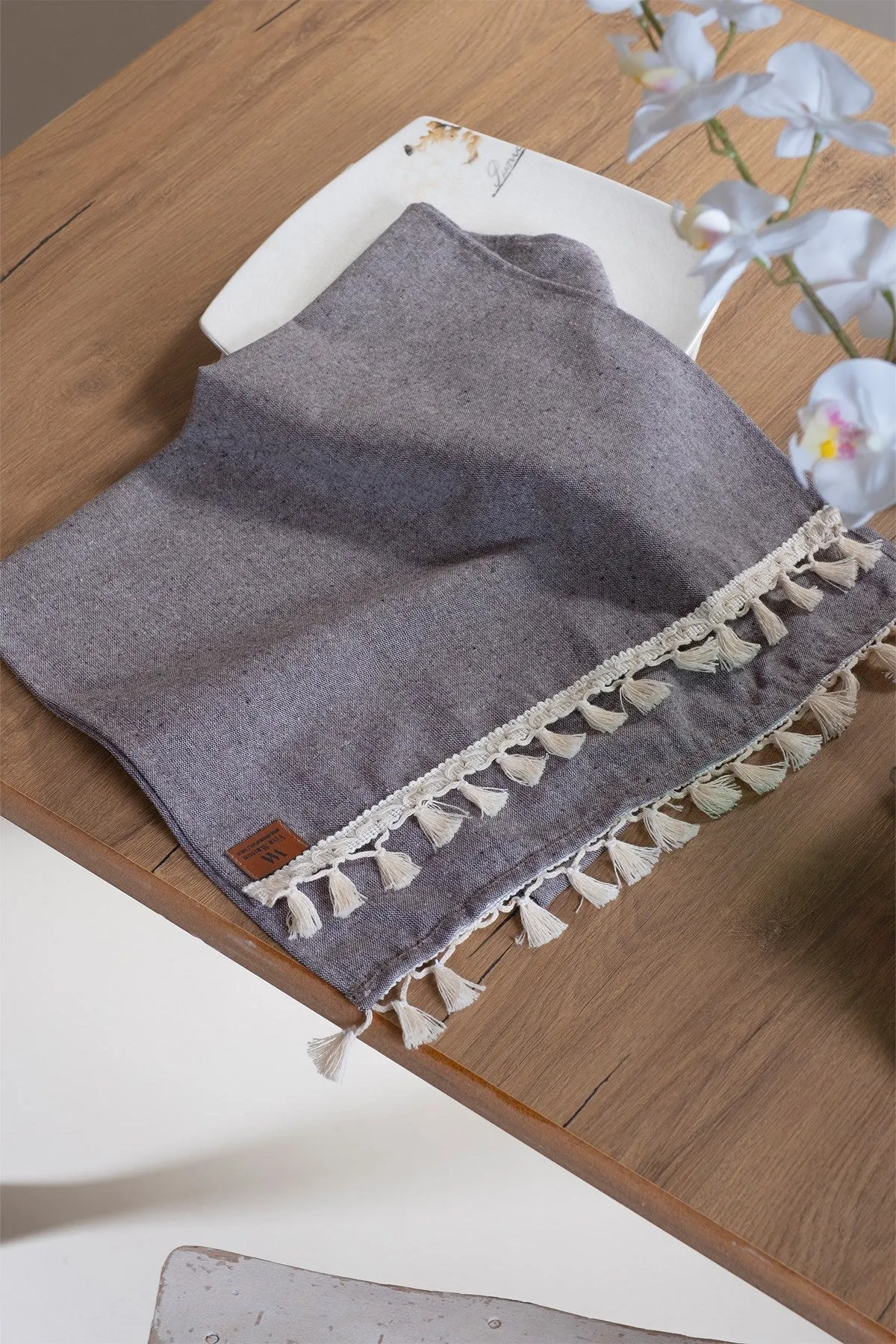 Bobble Cotton Table Runner - Brown