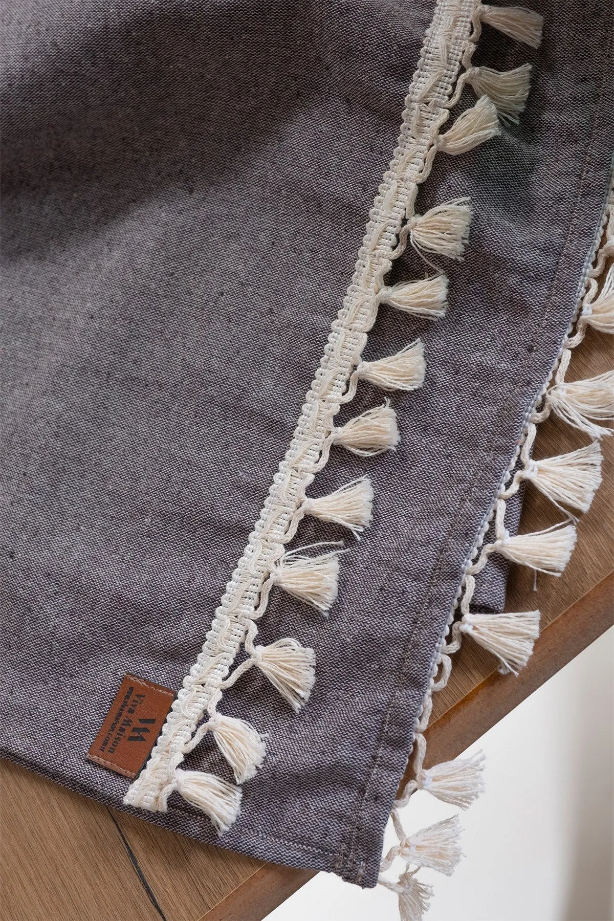 Bobble Cotton Table Runner - Brown