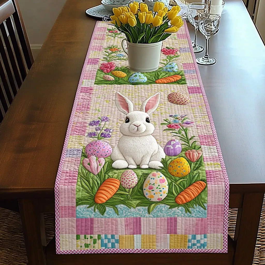Bunny Trail Quilted Table Runner NCU0DV160