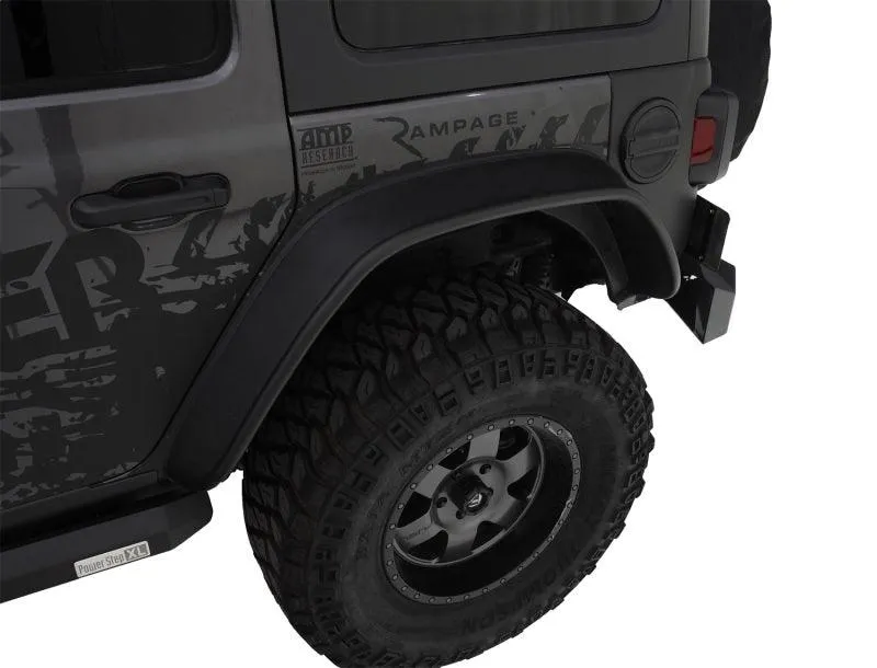 Bushwacker 2018  Jeep Wrangler (JL) Unlimited Flat Style Flares 4pc - Black