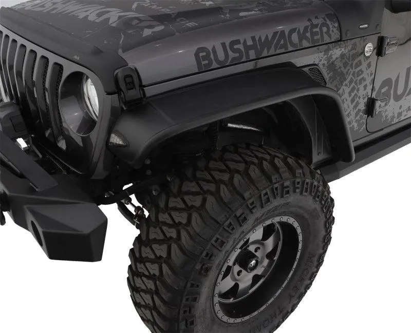 Bushwacker 2018  Jeep Wrangler (JL) Unlimited Flat Style Flares 4pc - Black