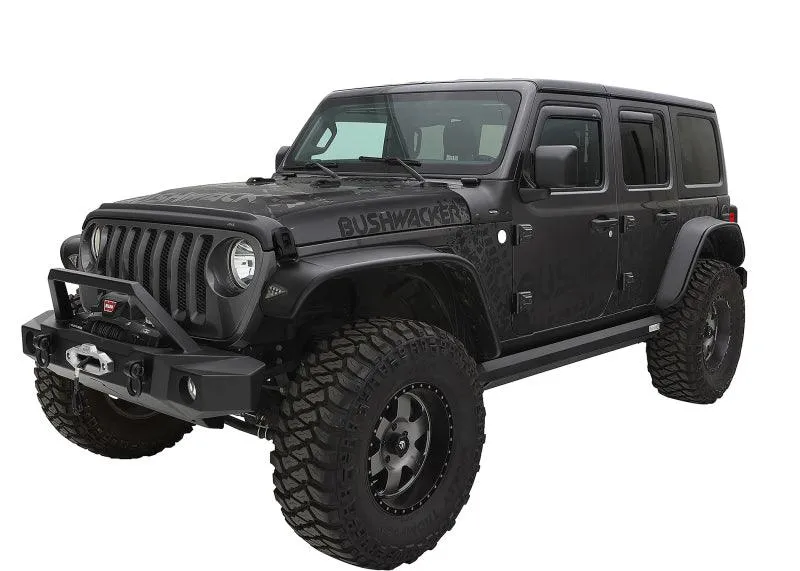 Bushwacker 2018  Jeep Wrangler (JL) Unlimited Flat Style Flares 4pc - Black