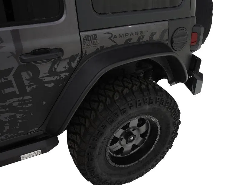 Bushwacker 2018  Jeep Wrangler (JL) Unlimited Flat Style Flares 4pc - Black