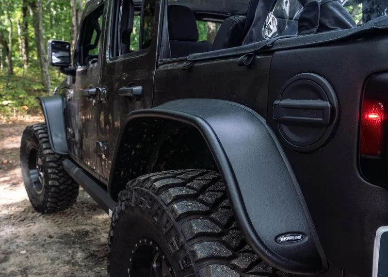 Bushwacker 2018  Jeep Wrangler (JL) Unlimited Flat Style Flares 4pc - Black