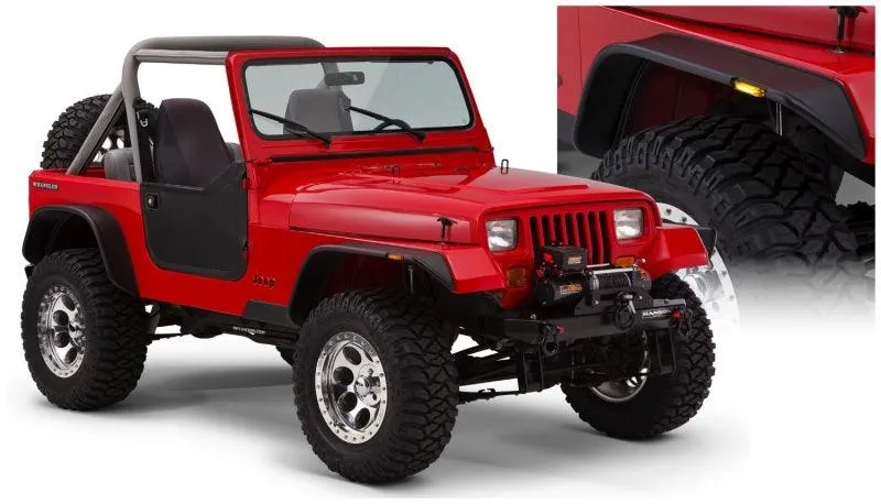 Bushwacker 2018  Jeep Wrangler (JL) Unlimited Flat Style Flares 4pc - Black
