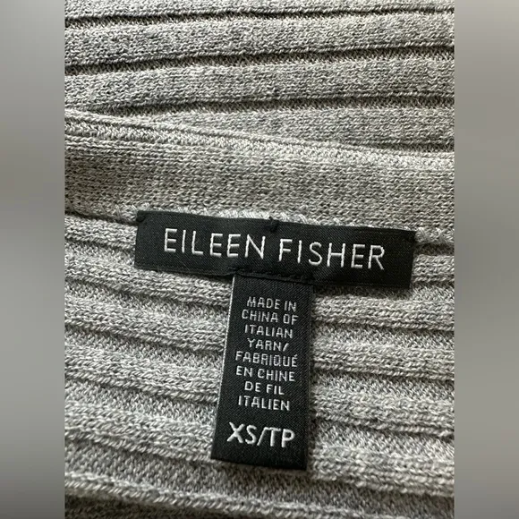 Eileen Fisher Merino Wool Tunic Sweater Size XS EUC Ballet Neck Ribbed