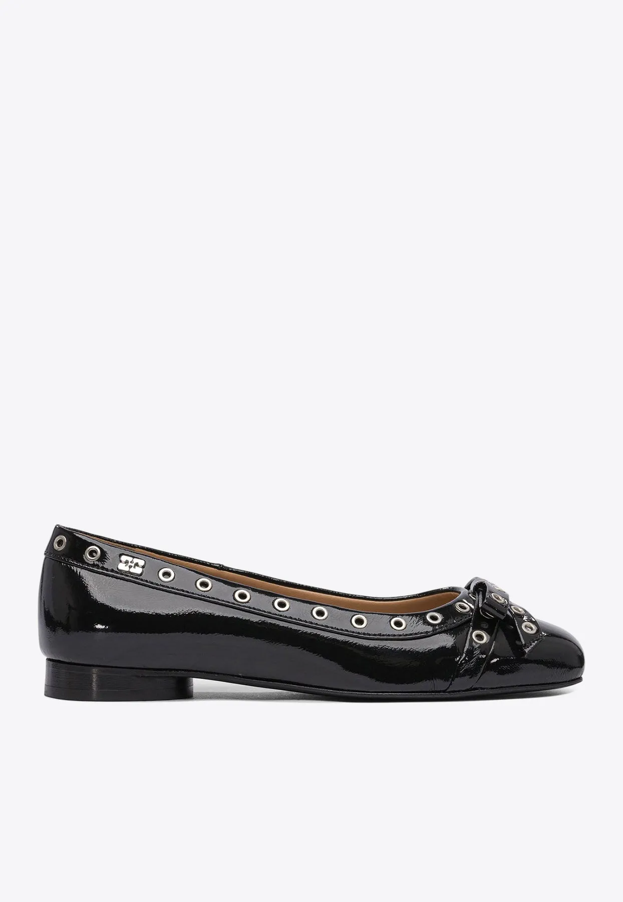 Eyelets Bow Ballet Flats