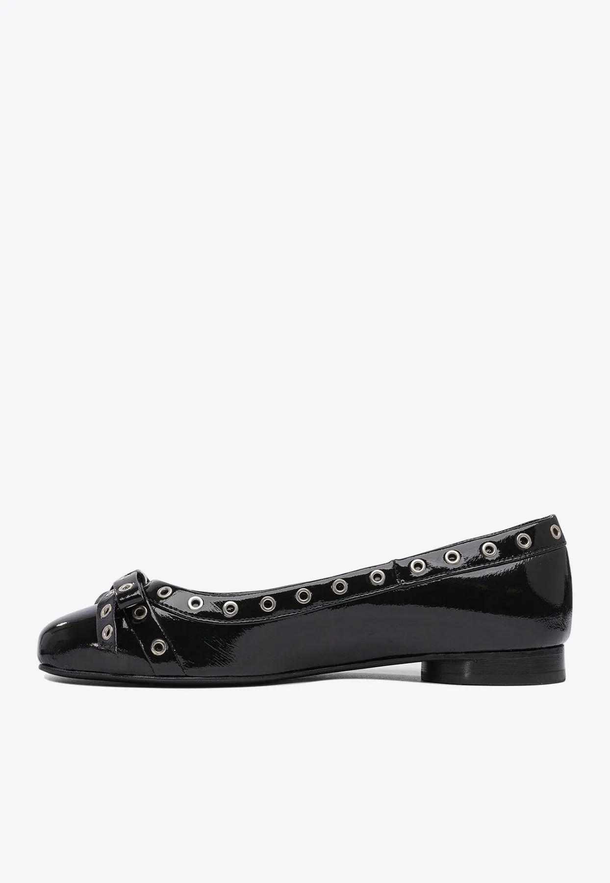 Eyelets Bow Ballet Flats