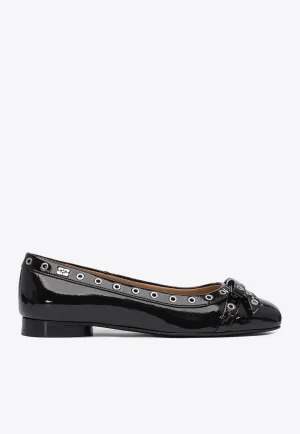 Eyelets Bow Ballet Flats