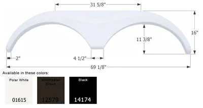 Fender Skirt, Tandem, Heartland, FS763, Black