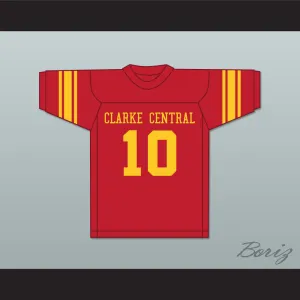 Fran Tarkenton 10 Clarke Central High School Gladiators Red Football Jersey 2