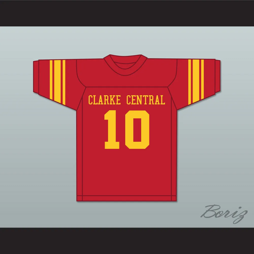 Fran Tarkenton 10 Clarke Central High School Gladiators Red Football Jersey 2