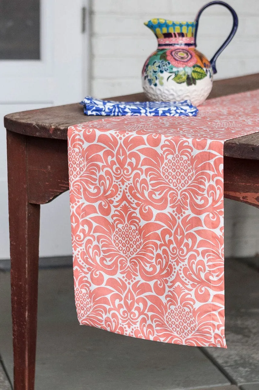 gracious persimmon peach printed cloth table runners