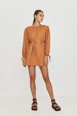 Greca LS Mini Dress Dessert Orange