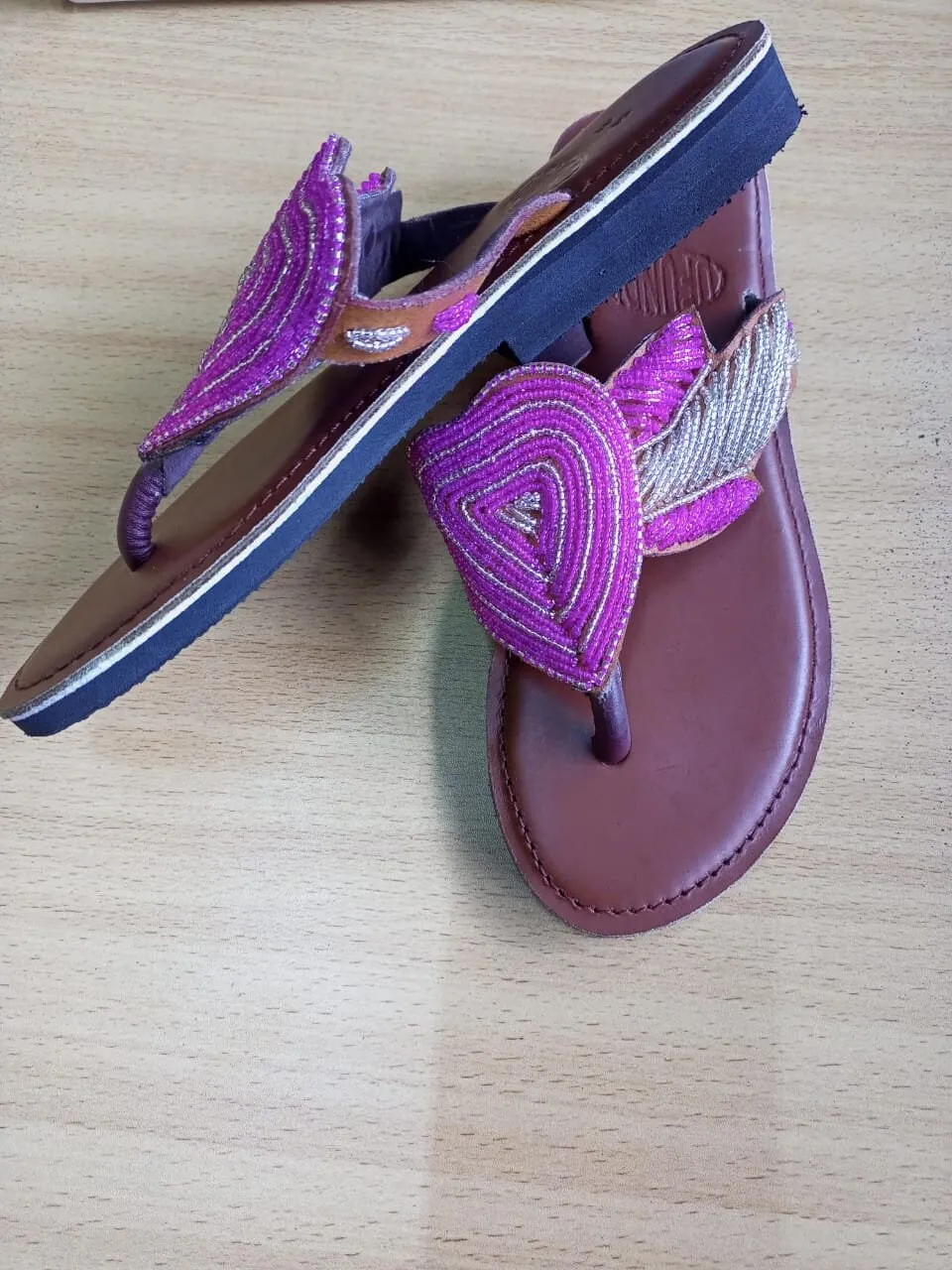 Handmade African Beaded Sandals/Authentic Maasai-Style Leather Flip-Flops Women/Boho Beach Sandals/Comfortable Summer Sandal African Gifts