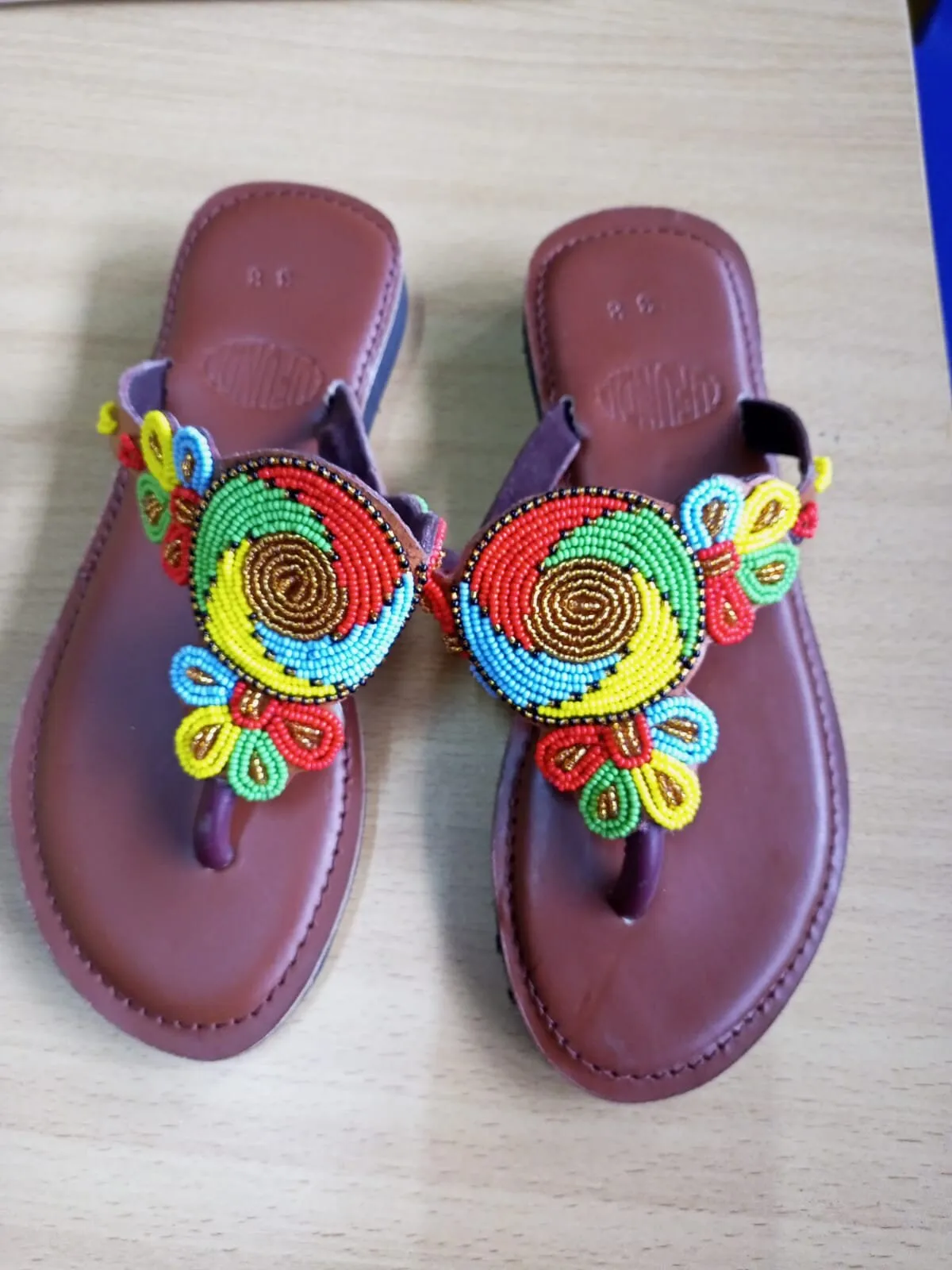 Handmade African Beaded Sandals/Authentic Maasai-Style Leather Flip-Flops Women/Boho Beach Sandals/Comfortable Summer Sandal African Gifts