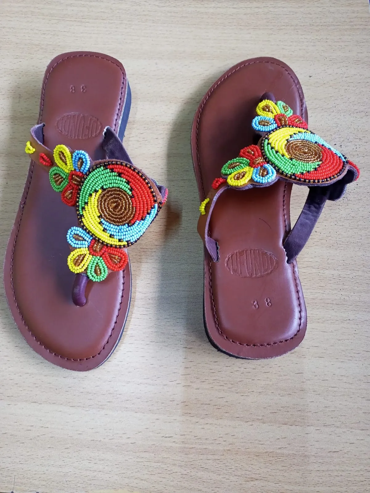 Handmade African Beaded Sandals/Authentic Maasai-Style Leather Flip-Flops Women/Boho Beach Sandals/Comfortable Summer Sandal African Gifts