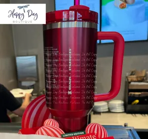 Holiday Red Glitter Stanley   Starbucks Quencher 40 Ounce