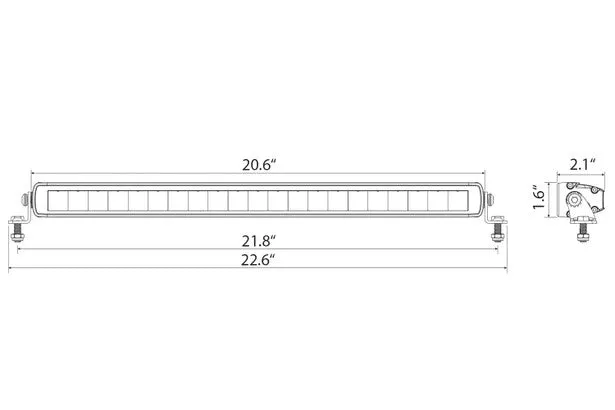 Ironman 4x4 - 105W Bright Sabre-X Single Row Slim Lightbar 522mm (20" Straight) - JL Wrangler / JT Gladiator ILBSR003B