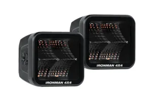 Ironman 4x4 20W Bright Cube FLOOD Beam LED Cube Light - 70 x 64mm (Pair) - RED ILED20BFR