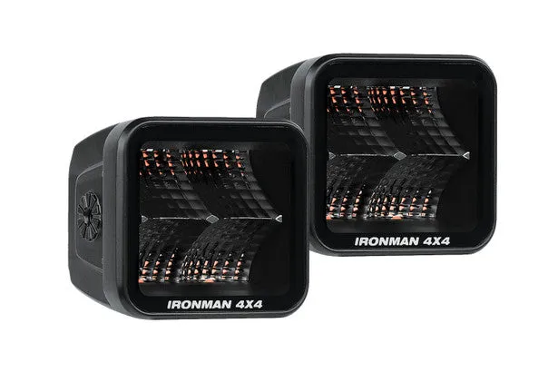 Ironman 4x4 20W Bright Cube FLOOD Beam LED Cube Light - 70 x 64mm (Pair) - RED ILED20BFR