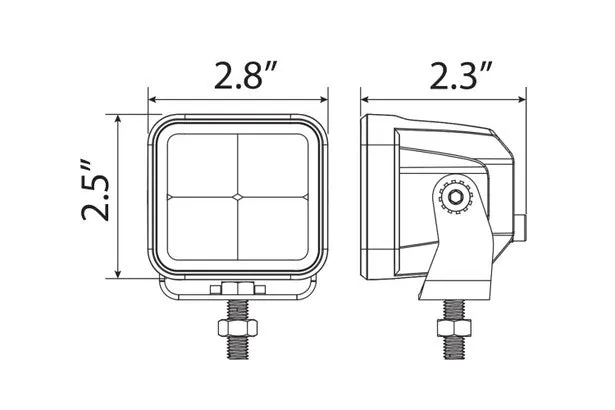 Ironman 4x4 20W Bright Cube FLOOD Beam LED Cube Light - 70 x 64mm (Pair) - RED ILED20BFR