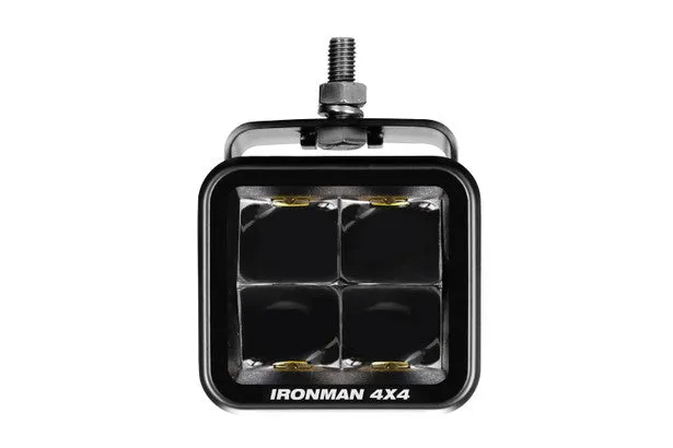 Ironman 4x4 - 20W Bright Cube SPOT Beam LED Cube Light - 70 x 64mm (Pair) - CLEAR ILED20B