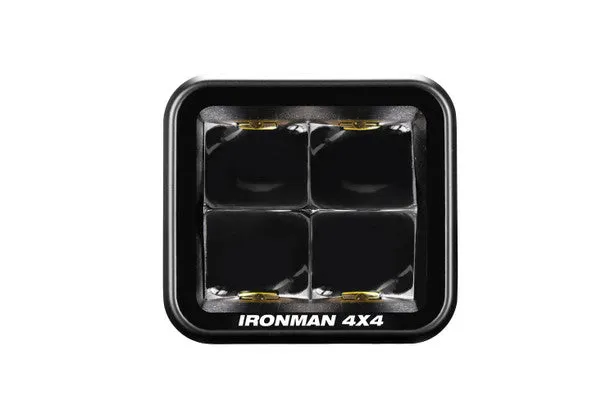Ironman 4x4 - 20W Bright Cube SPOT Beam LED Cube Light - 70 x 64mm (Pair) - CLEAR ILED20B