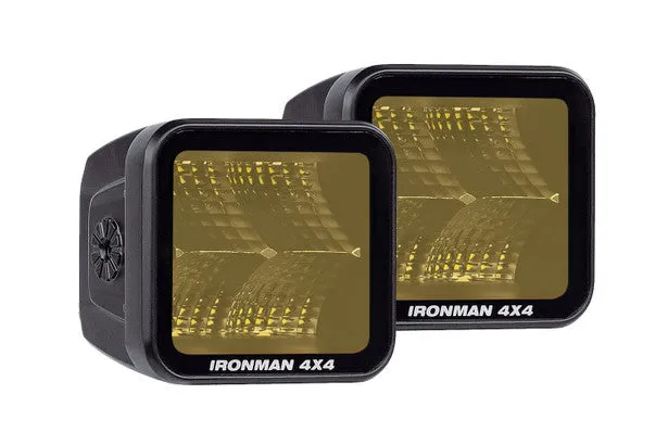 Ironman 4x4 - 40W Bright CUBE Flood Beam LED Cube Light - 81 x 75mm (Pair) - AMBER ILED80BFA