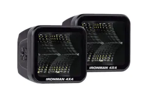 Ironman 4x4 - 40W Bright CUBE Flood Beam LED Cube Light - 81 x 75mm (Pair) - CLEAR ILED80BF