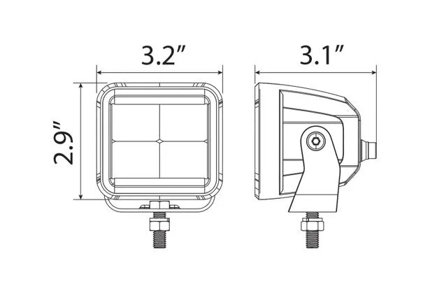 Ironman 4x4 - 40W Bright Cube SPOT Beam LED Cube Light - 81 x 75mm (Pair) - AMBER ILED80BA