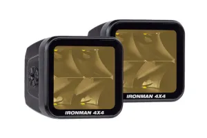 Ironman 4x4 - 40W Bright Cube SPOT Beam LED Cube Light - 81 x 75mm (Pair) - AMBER ILED80BA