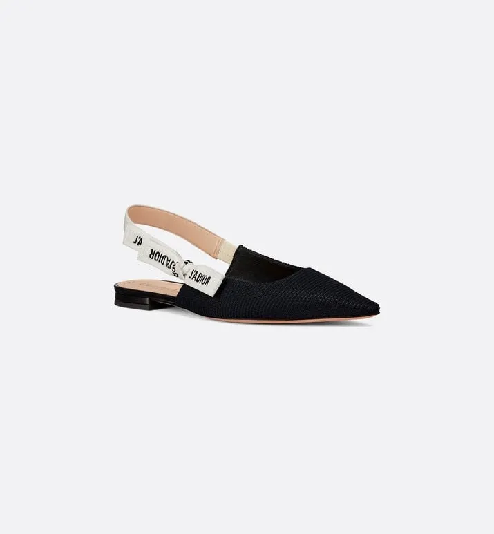 J'Adior Ballerina Flat • Black Technical Fabric