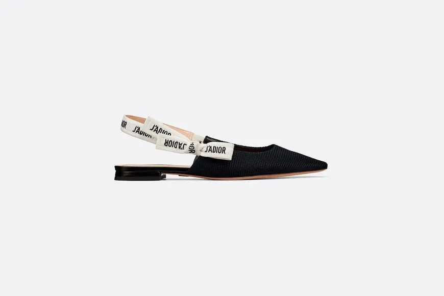 J'Adior Ballerina Flat • Black Technical Fabric