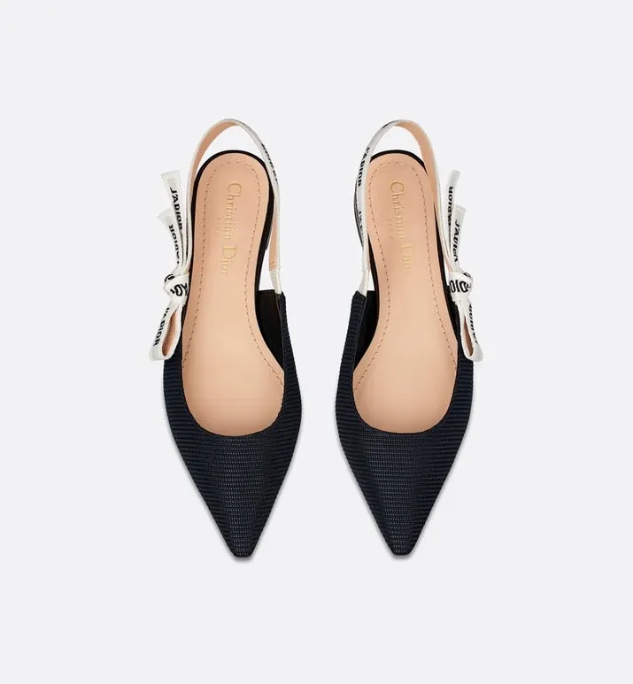 J'Adior Ballerina Flat • Black Technical Fabric