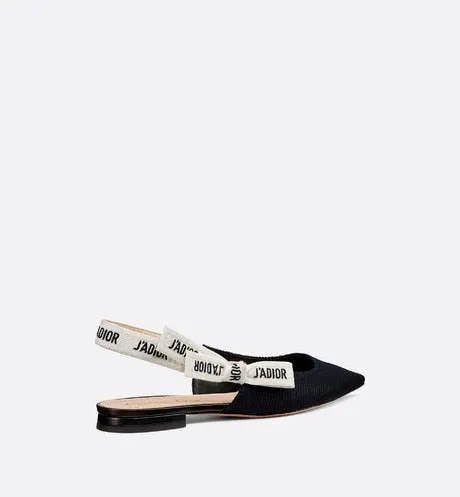 J'Adior Ballerina Flat • Black Technical Fabric