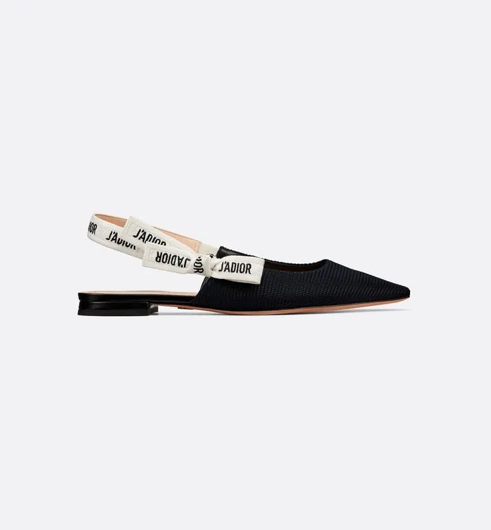 J'Adior Ballerina Flat • Black Technical Fabric