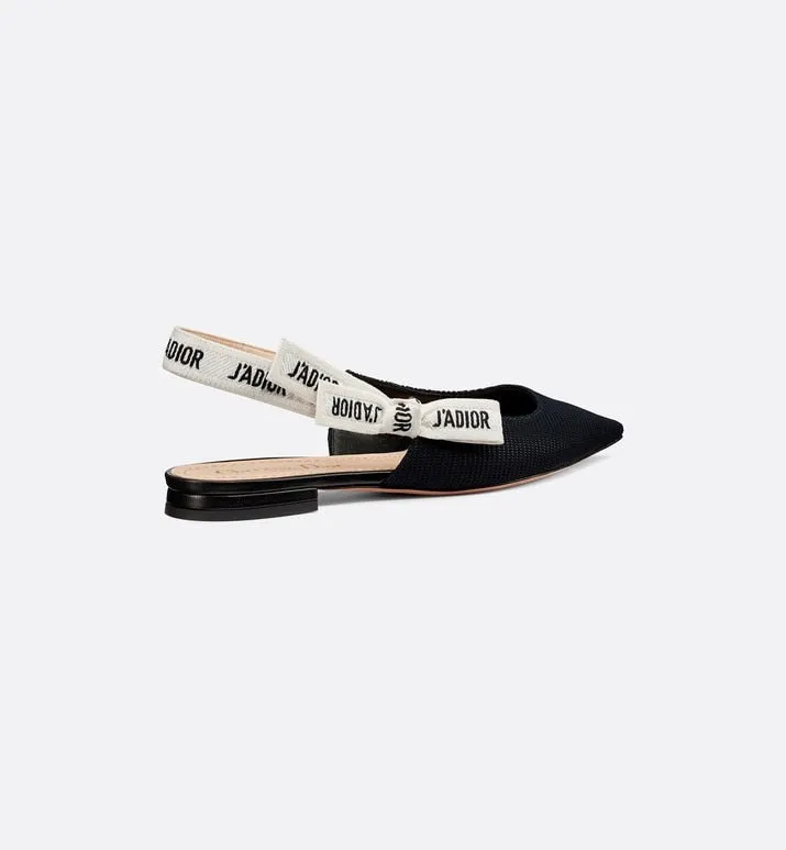 J'Adior Ballerina Flat • Black Technical Fabric