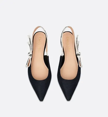 J'Adior Ballerina Flat • Black Technical Fabric