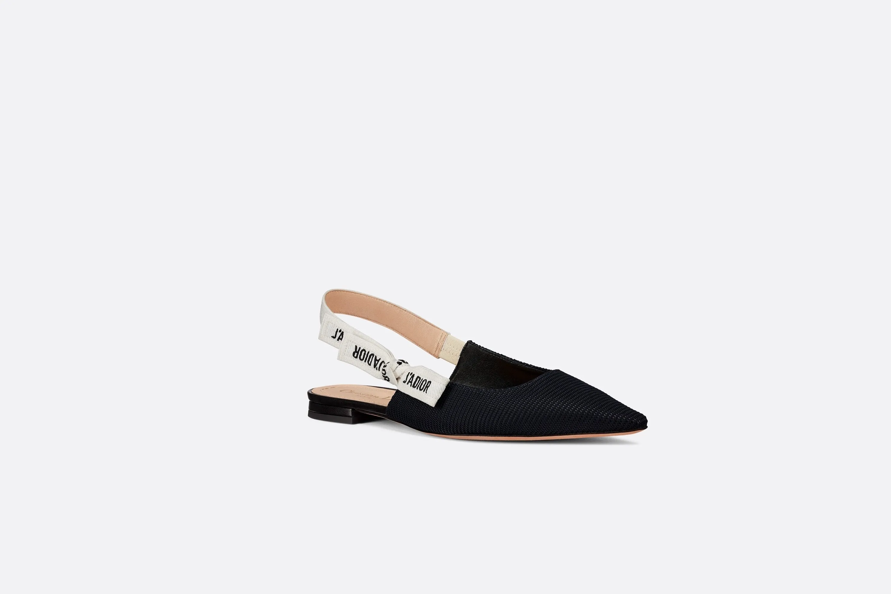 J'Adior Ballerina Flat • Black Technical Fabric
