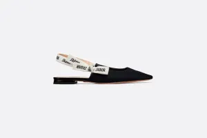 J'Adior Ballerina Flat • Black Technical Fabric