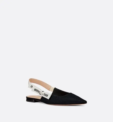 J'Adior Ballerina Flat • Black Technical Fabric
