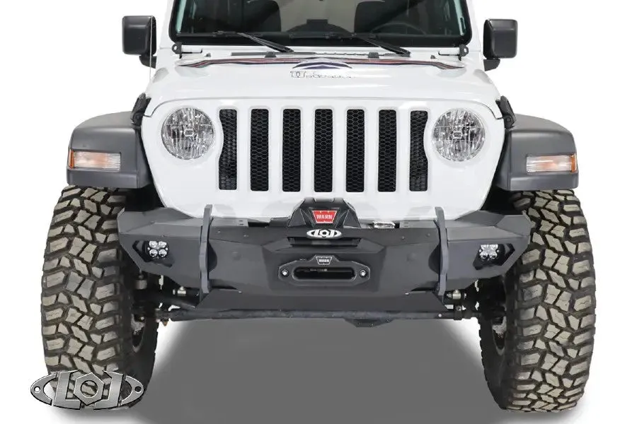 Jeep Wrangler JK/JL and Gladiator JT LOD Offroad Black Ops Shorty Winch Front Bumper - Bare Steel