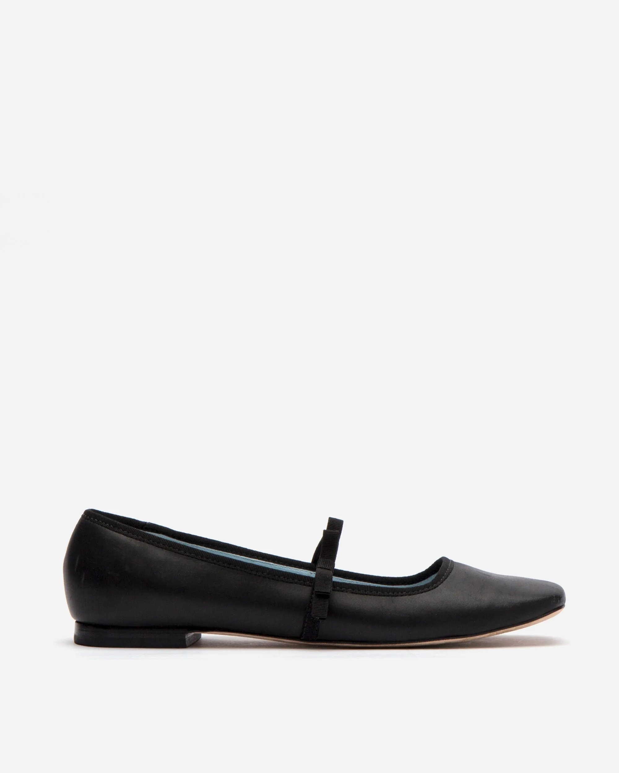Jude Mary Jane Flat - Leather Black