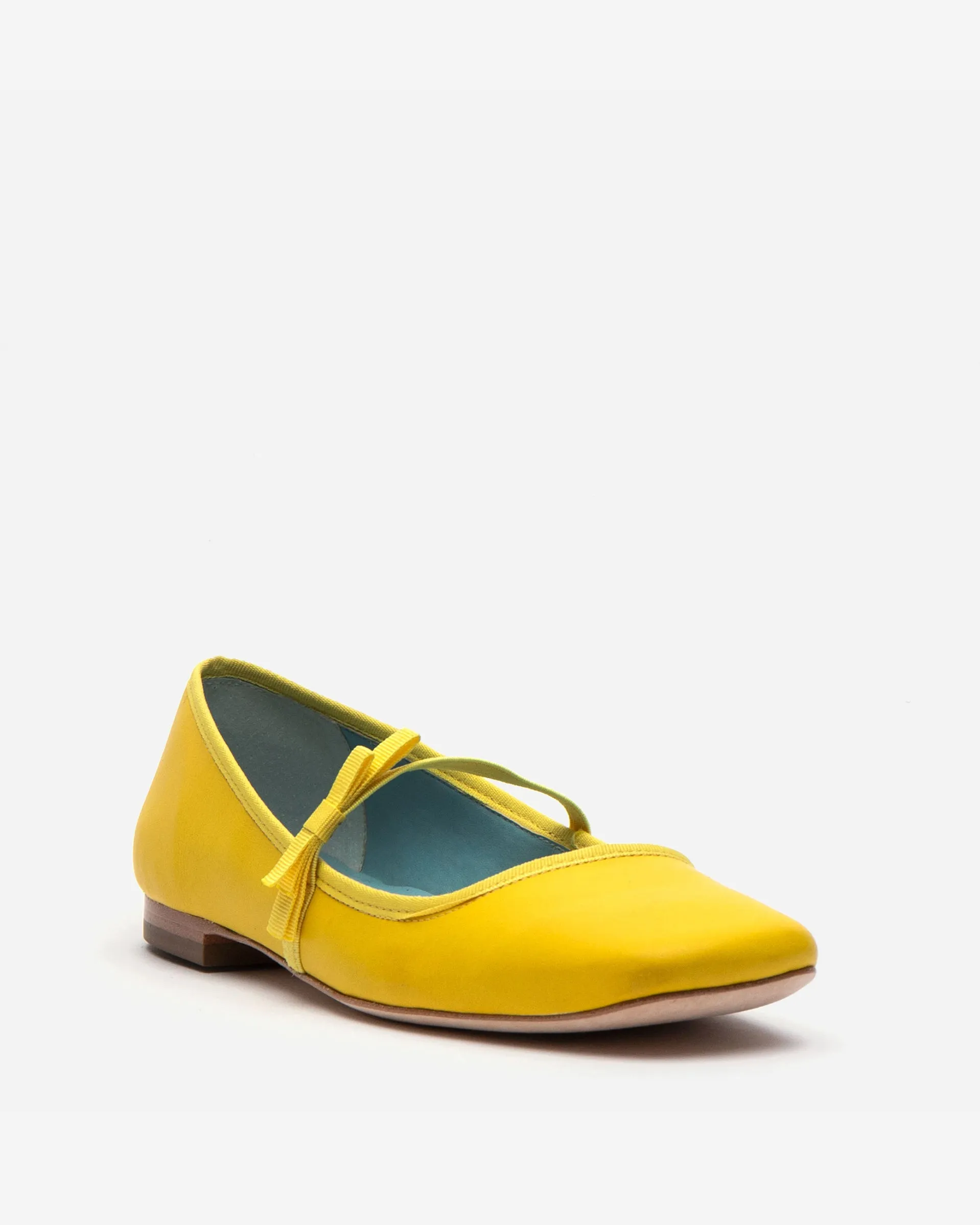 Jude Mary Jane Flat - Leather Canary