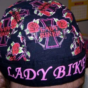 LAST ONE - Lady Biker - Bandana Cap (#skullcap-K)
