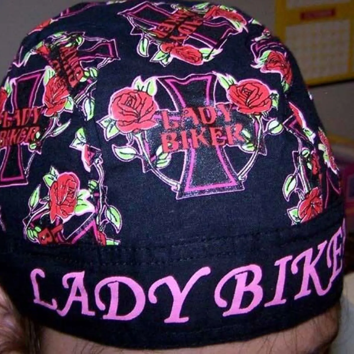 LAST ONE - Lady Biker - Bandana Cap (#skullcap-K)